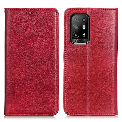 Custodia Portafoglio In Pelle Cover con Supporto N01P per Oppo A94 5G Rosso