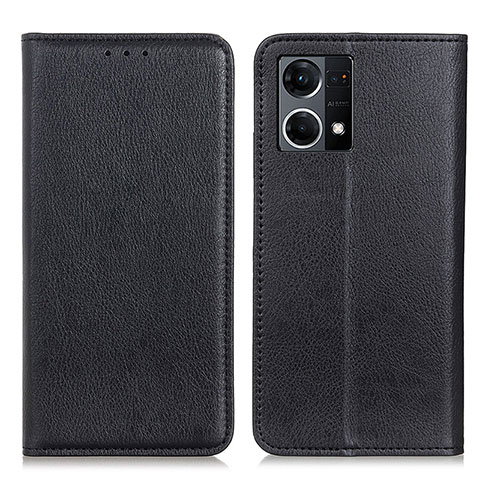 Custodia Portafoglio In Pelle Cover con Supporto N01P per Oppo F21 Pro 4G Nero