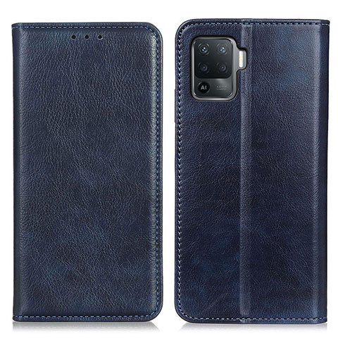 Custodia Portafoglio In Pelle Cover con Supporto N01P per Oppo Reno5 F Blu