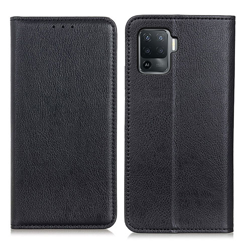 Custodia Portafoglio In Pelle Cover con Supporto N01P per Oppo Reno5 F Nero