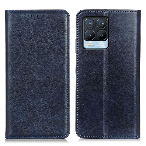 Custodia Portafoglio In Pelle Cover con Supporto N01P per Realme 8 4G Blu