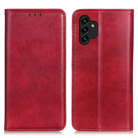 Custodia Portafoglio In Pelle Cover con Supporto N01P per Samsung Galaxy A13 4G Rosso