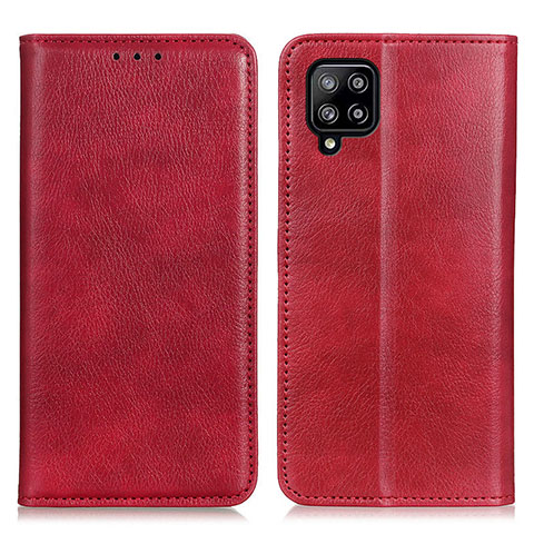 Custodia Portafoglio In Pelle Cover con Supporto N01P per Samsung Galaxy A22 4G Rosso