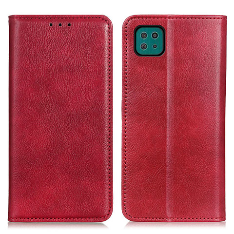 Custodia Portafoglio In Pelle Cover con Supporto N01P per Samsung Galaxy A22 5G Rosso