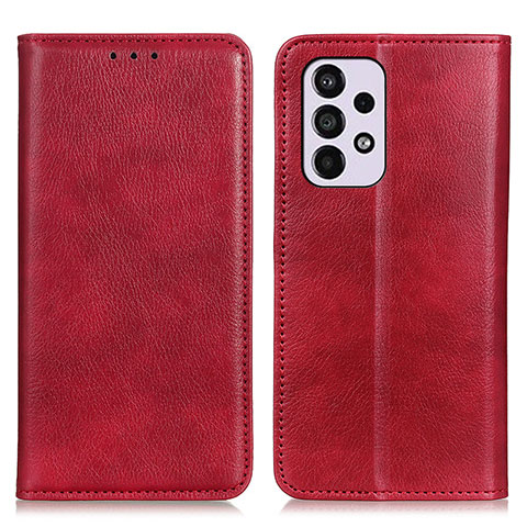 Custodia Portafoglio In Pelle Cover con Supporto N01P per Samsung Galaxy A33 5G Rosso