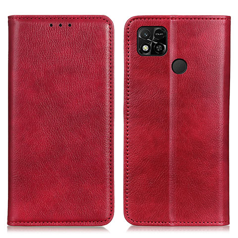 Custodia Portafoglio In Pelle Cover con Supporto N01P per Xiaomi POCO C3 Rosso