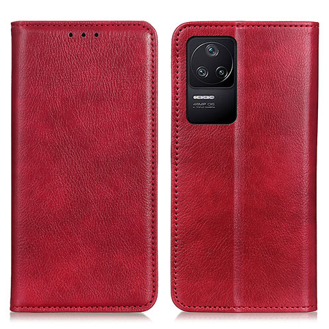Custodia Portafoglio In Pelle Cover con Supporto N01P per Xiaomi Poco F4 5G Rosso