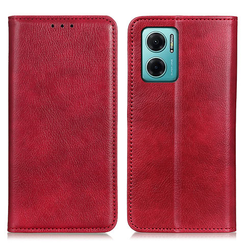 Custodia Portafoglio In Pelle Cover con Supporto N01P per Xiaomi Redmi 10 5G Rosso