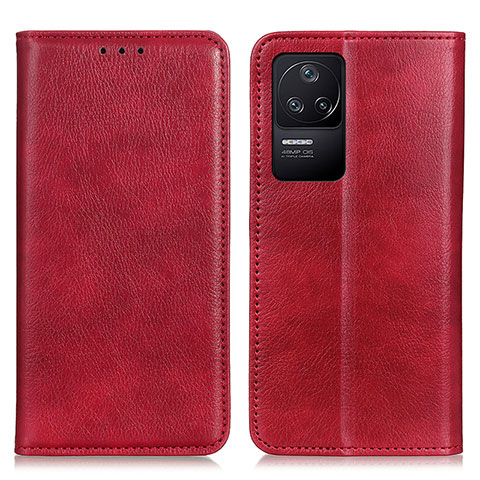 Custodia Portafoglio In Pelle Cover con Supporto N01P per Xiaomi Redmi K40S 5G Rosso