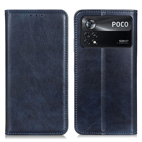 Custodia Portafoglio In Pelle Cover con Supporto N01P per Xiaomi Redmi Note 11E Pro 5G Blu