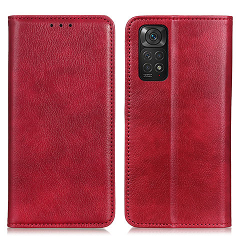 Custodia Portafoglio In Pelle Cover con Supporto N01P per Xiaomi Redmi Note 11S 4G Rosso