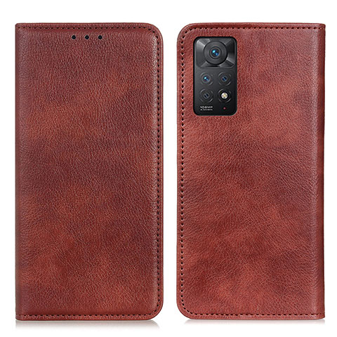 Custodia Portafoglio In Pelle Cover con Supporto N01P per Xiaomi Redmi Note 12 Pro 4G Marrone