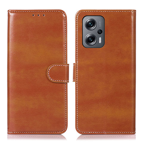 Custodia Portafoglio In Pelle Cover con Supporto N01P per Xiaomi Redmi Note 12 Turbo 5G Marrone