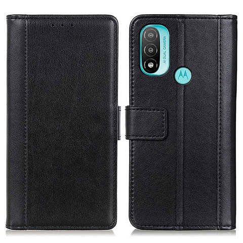 Custodia Portafoglio In Pelle Cover con Supporto N02P per Motorola Moto E40 Nero