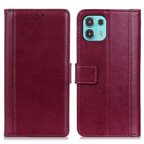 Custodia Portafoglio In Pelle Cover con Supporto N02P per Motorola Moto Edge 20 Lite 5G Rosso