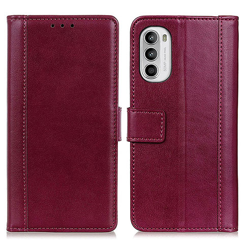 Custodia Portafoglio In Pelle Cover con Supporto N02P per Motorola Moto Edge (2022) 5G Rosso