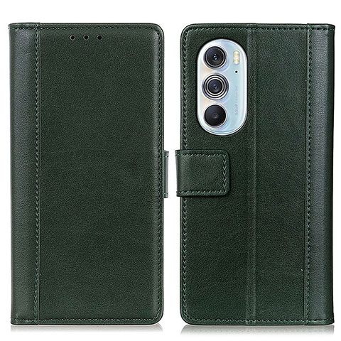 Custodia Portafoglio In Pelle Cover con Supporto N02P per Motorola Moto Edge 30 Pro 5G Verde