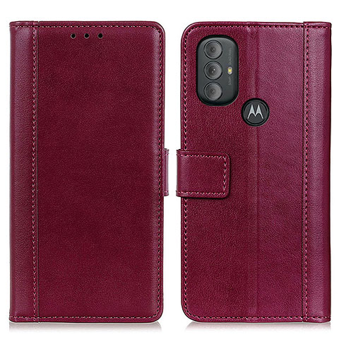 Custodia Portafoglio In Pelle Cover con Supporto N02P per Motorola Moto G Play (2023) Rosso