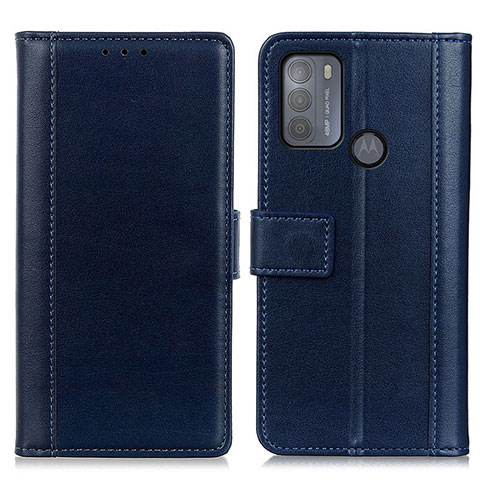 Custodia Portafoglio In Pelle Cover con Supporto N02P per Motorola Moto G50 Blu