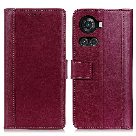 Custodia Portafoglio In Pelle Cover con Supporto N02P per OnePlus 10R 5G Rosso