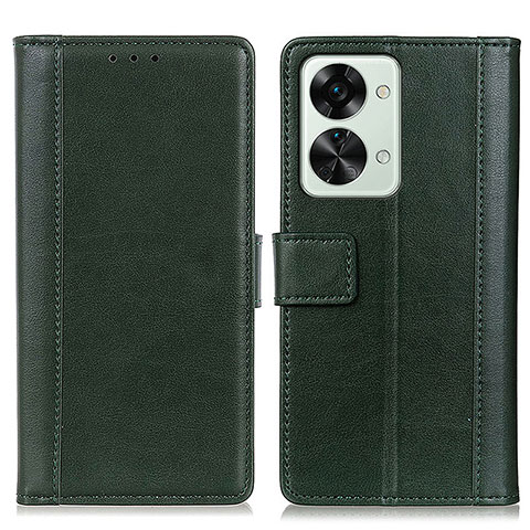 Custodia Portafoglio In Pelle Cover con Supporto N02P per OnePlus Nord 2T 5G Verde