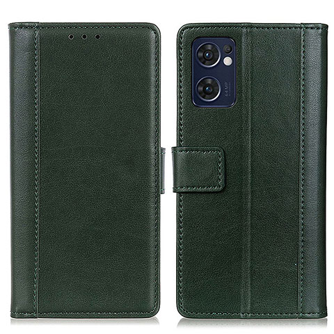 Custodia Portafoglio In Pelle Cover con Supporto N02P per OnePlus Nord CE 2 5G Verde