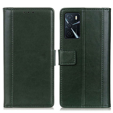 Custodia Portafoglio In Pelle Cover con Supporto N02P per Oppo A54s Verde