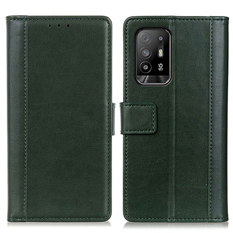 Custodia Portafoglio In Pelle Cover con Supporto N02P per Oppo A94 5G Verde