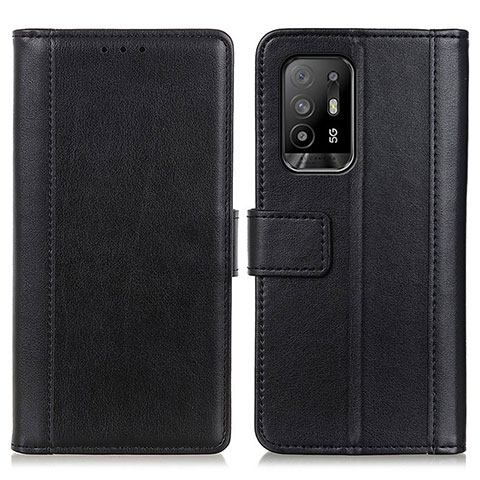 Custodia Portafoglio In Pelle Cover con Supporto N02P per Oppo A95 5G Nero