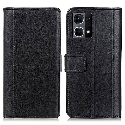 Custodia Portafoglio In Pelle Cover con Supporto N02P per Oppo F21 Pro 4G Nero