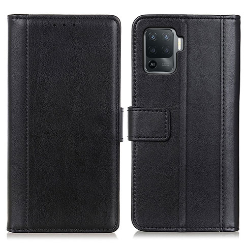 Custodia Portafoglio In Pelle Cover con Supporto N02P per Oppo Reno5 F Nero