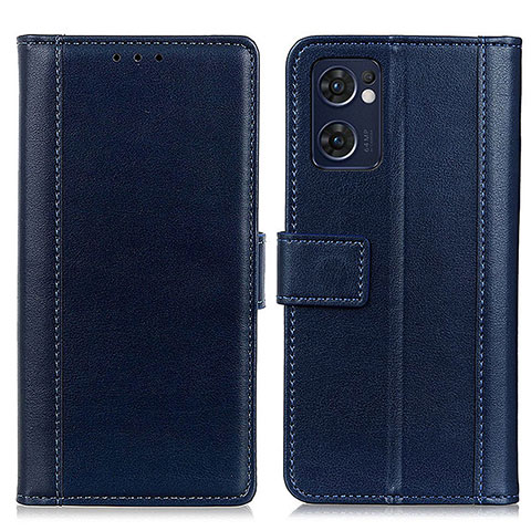 Custodia Portafoglio In Pelle Cover con Supporto N02P per Oppo Reno7 5G Blu