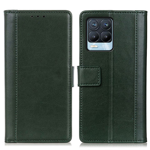 Custodia Portafoglio In Pelle Cover con Supporto N02P per Realme 8 4G Verde