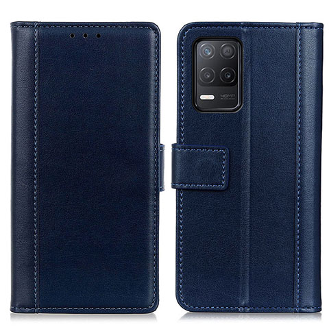 Custodia Portafoglio In Pelle Cover con Supporto N02P per Realme 8 5G Blu