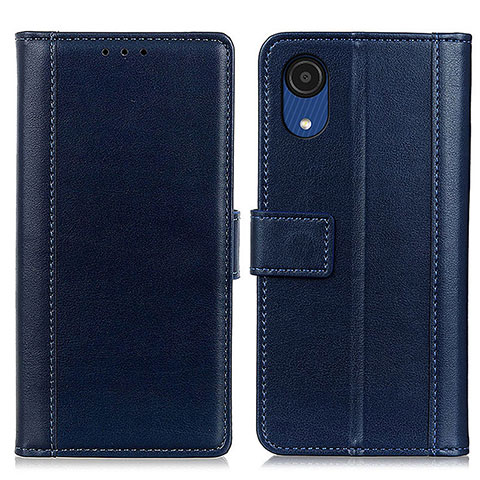 Custodia Portafoglio In Pelle Cover con Supporto N02P per Samsung Galaxy A03 Core Blu