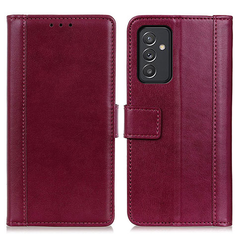 Custodia Portafoglio In Pelle Cover con Supporto N02P per Samsung Galaxy A15 LTE Rosso