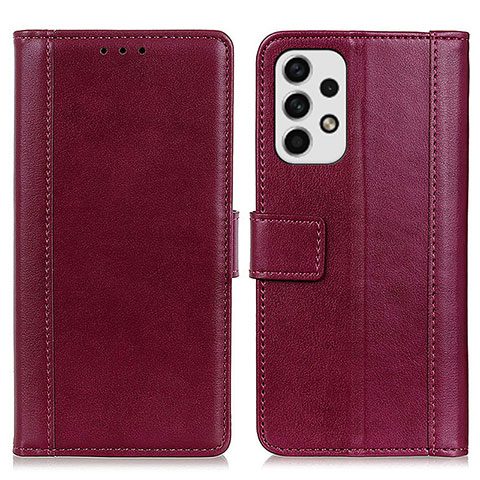 Custodia Portafoglio In Pelle Cover con Supporto N02P per Samsung Galaxy A23 4G Rosso