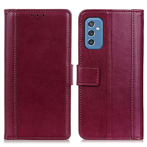 Custodia Portafoglio In Pelle Cover con Supporto N02P per Samsung Galaxy M52 5G Rosso