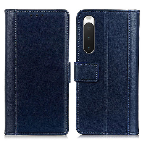 Custodia Portafoglio In Pelle Cover con Supporto N02P per Sony Xperia 10 V Blu