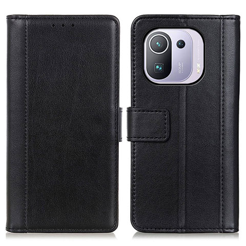 Custodia Portafoglio In Pelle Cover con Supporto N02P per Xiaomi Mi 11 Pro 5G Nero