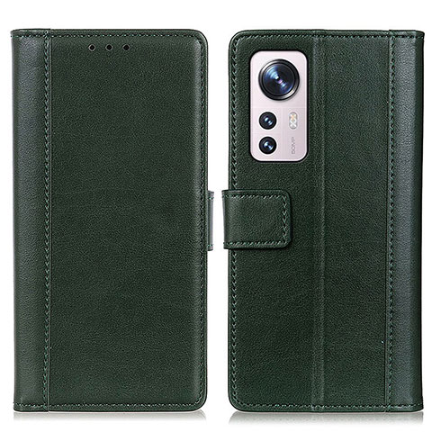 Custodia Portafoglio In Pelle Cover con Supporto N02P per Xiaomi Mi 12X 5G Verde