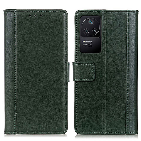 Custodia Portafoglio In Pelle Cover con Supporto N02P per Xiaomi Poco F4 5G Verde