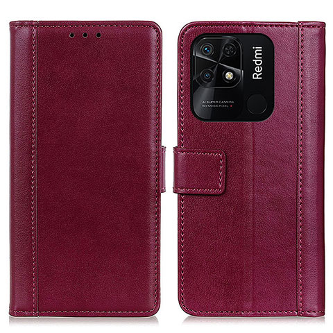 Custodia Portafoglio In Pelle Cover con Supporto N02P per Xiaomi Redmi 10C 4G Rosso