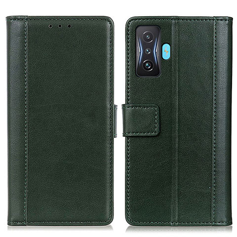 Custodia Portafoglio In Pelle Cover con Supporto N02P per Xiaomi Redmi K50 Gaming 5G Verde