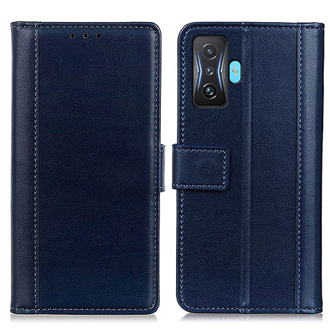 Custodia Portafoglio In Pelle Cover con Supporto N02P per Xiaomi Redmi K50 Gaming AMG F1 5G Blu