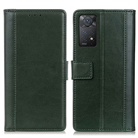 Custodia Portafoglio In Pelle Cover con Supporto N02P per Xiaomi Redmi Note 11 Pro 4G Verde
