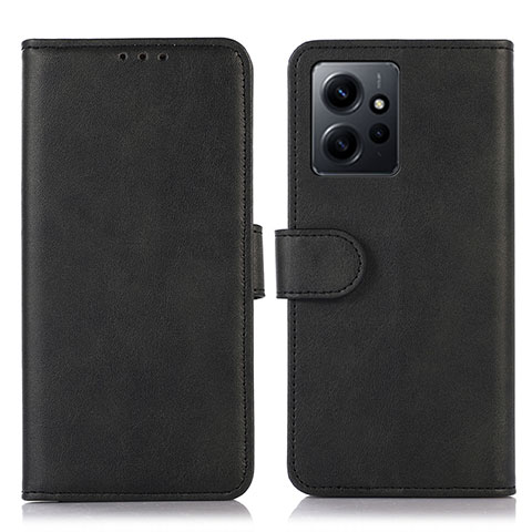 Custodia Portafoglio In Pelle Cover con Supporto N02P per Xiaomi Redmi Note 12 4G Nero