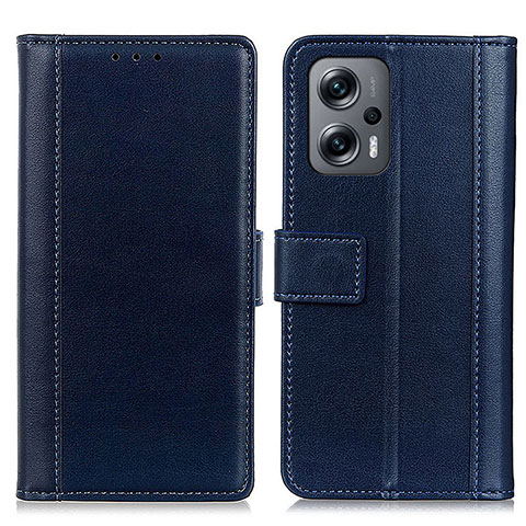 Custodia Portafoglio In Pelle Cover con Supporto N02P per Xiaomi Redmi Note 12 Turbo 5G Blu