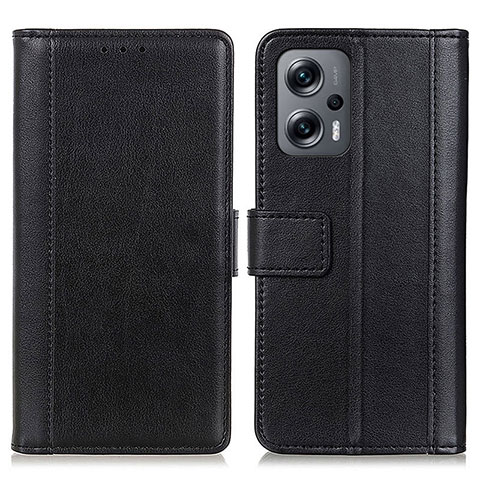 Custodia Portafoglio In Pelle Cover con Supporto N02P per Xiaomi Redmi Note 12 Turbo 5G Nero