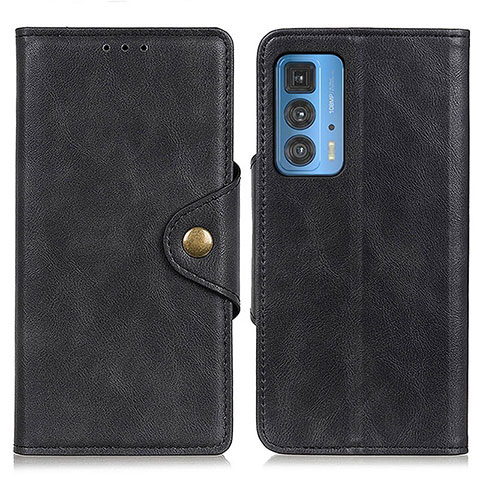 Custodia Portafoglio In Pelle Cover con Supporto N03P per Motorola Moto Edge 20 Pro 5G Nero